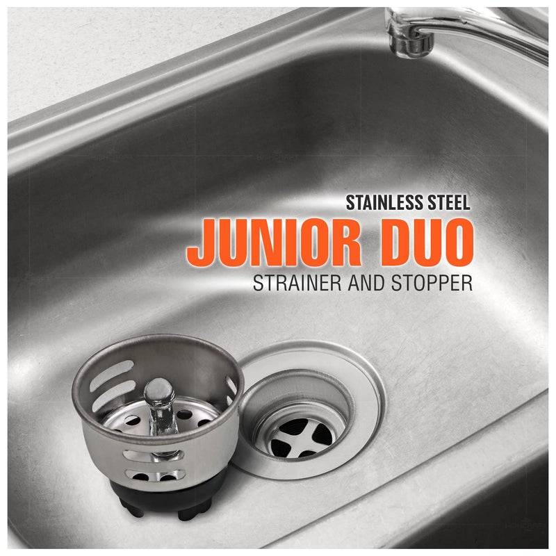 HIGHCRAFT 97733-2 Stainless Steel Junior Duo Strainer/Stopper (1.5 inch) Replacement Basket for Bar and Prep Sinks Drains pack of 2 - Image 2